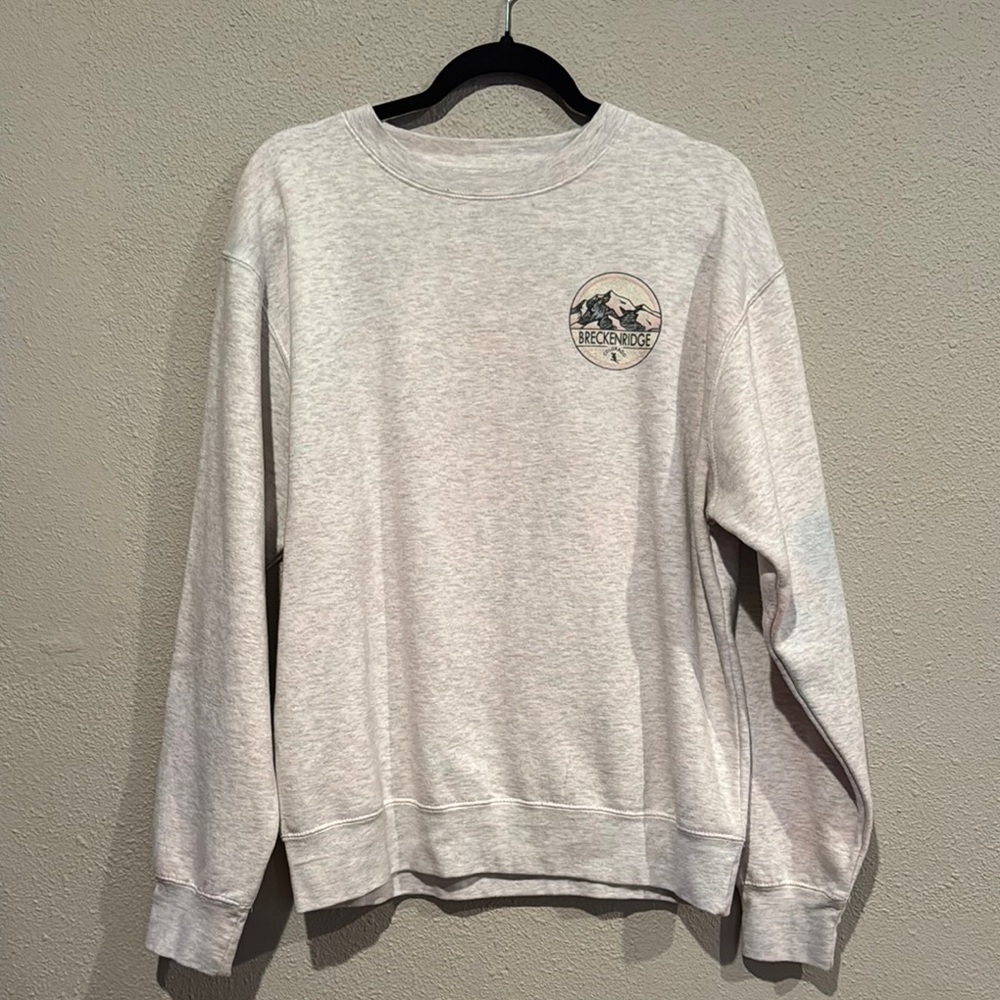 Blue 84 Gray Crewneck Sweater with Ribbed Cuffs
